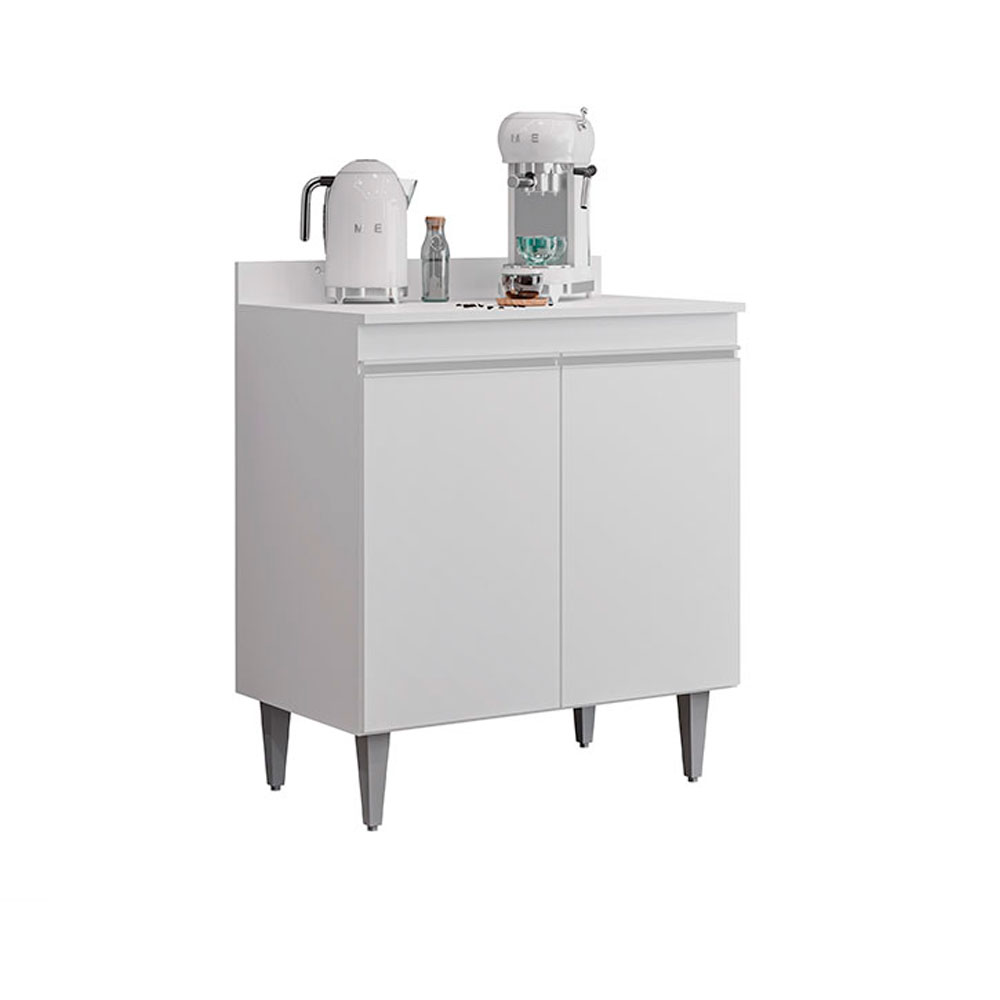 Conjunto Balcão de Cozinha com Tampo Papin MDP/BP Branco G96 - Gran Belo