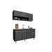 Conjunto Balcão de Cozinha para Pia Aéreo Dodoma MDP/BP Preto/Grafite G96 - Gran Belo