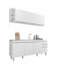 Conjunto Balcão de Cozinha para Pia Apex Armário Aéreo MDP/BP Branco G96 - Gran Belo