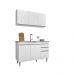 Conjunto Balcão de Cozinha para Pia Pursat Armário Aéreo MDP/BP Branco G96 - Gran Belo