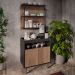 Conjunto Balcão e Painel Organizador com Solesi/Chico 3 Prateleiras Preto/Freijó G96 - Gran Belo