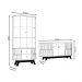 Conjunto Buffet com Cristaleira Pitt/Swank Iluminação Led Gavetas MDP Cinamomo/OffWhite G97 - Gran Belo