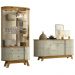 Conjunto Buffet com Cristaleira Pitt/Swank Iluminação Led Gavetas MDP Cumaru/Opala G97 - Gran Belo