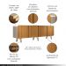 Conjunto Buffets Sala de Estar Benvenuto/Saluti Pés em Aço MDP/MDF Off White/Cinamomo G26 - HB Móveis