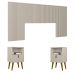 Conjunto Cabeceira Decorativa Noronha 240cm e 2 Mesas de Cabeceira Ilhéus Off White G77 - Gran Belo