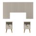 Conjunto Cabeceira Decorativa Noronha 240cm e 2 Mesas de Cabeceira Ilhéus Off White G77 - Gran Belo