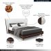 Conjunto Cama com Cabeceira King Torres Pés em Madeira PU/Bouclê Marrom/Off White G91 - Gran Belo