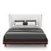 Conjunto Cama com Cabeceira Queen Torres Pés em Madeira PU/Bouclê Marrom/Off White G91 - Gran Belo