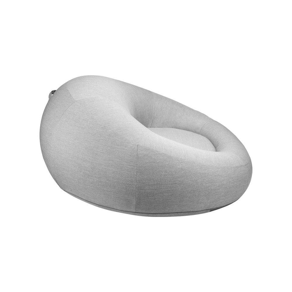 Conjunto Chaise e Puff Inflável Área Externa Akira com Capa de Olefin Cinza G56 - Gran Belo