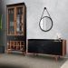 Conjunto Cristaleira Adega Bar e Buffet Balcão Decorativo Andorra/Albani Preto/Nature G26 - Gran Belo