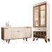 Conjunto Cristaleira Adega MDP/MDF e Buffet Balcão Andorra/Albâni Off White/Castanho G26 - Gran Belo