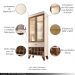 Conjunto Cristaleira Adega MDP/MDF e Buffet Balcão Andorra/Albâni Off White/Castanho G26 - Gran Belo