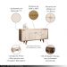 Conjunto Cristaleira Adega MDP/MDF e Buffet Balcão Andorra/Albâni Off White/Castanho G26 - Gran Belo