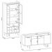 Conjunto Cristaleira Adega MDP/MDF e Buffet Balcão Andorra/Albâni Off White/Castanho G26 - Gran Belo