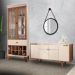 Conjunto Cristaleira Bar Adega e Buffet Aparador Balcão Albâni/Andorra Off White/Nature G26 - Gran Belo