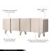 Conjunto Cristaleira Buffet com LED Portas de Vidro Pés Aço Maciço Cor Dourado Texas/Virginia Off White G26 - Gran belo