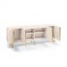 Conjunto Cristaleira Buffet com LED Portas de Vidro Pés Aço Maciço Cor Dourado Texas/Virginia Off White G26 - Gran belo