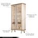 Conjunto Cristaleira Buffet com LED Portas de Vidro Pés Aço Maciço Cor Dourado Texas/Virginia Off White/Cinamomo G26 - Gran belo