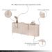Conjunto Cristaleira Decorativa Vitória 2 Portas de Vidro e Buffet América 4 Portas Pés Metálicos Dourados Off White/Freijó G18 - Gran Belo