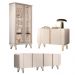 Conjunto Decorativo 1 Cristaleira e 2 Buffets Évora/Saluti/Benvenuto Off White G26 - HB Móveis