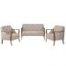 Conjunto Decorativo 2 Poltronas e 1 Namoradeira 2 Lugares Hand Linho Bege G45 - Gran Belo
