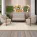 Conjunto Decorativo 2 Poltronas e 1 Namoradeira 2 Lugares Hand Linho Bege G45 - Gran Belo