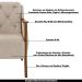 Conjunto Decorativo 2 Poltronas e 1 Namoradeira 2 Lugares Hand Linho Bege G45 - Gran Belo