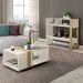 Conjunto Decorativo Aparador Buffet e Mesa De Centro Rennes MDP OffWhite/Lamina Mel G11 - Gran Belo