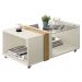 Conjunto Decorativo Aparador Buffet e Mesa De Centro Rennes MDP OffWhite/Lamina Mel G11 - Gran Belo