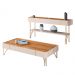 Conjunto Decorativo Aparador e Mesa de Centro Rennes MDP/MDF Pés de Aço Off White/Cinamomo G26 - Gran Belo