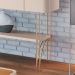 Conjunto Decorativo Aparador e Mesa de Centro Rennes MDP/MDF Pés de Aço Off White/Cinamomo G26 - Gran Belo