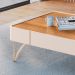 Conjunto Decorativo Aparador e Mesa de Centro Rennes MDP/MDF Pés de Aço Off White/Cinamomo G26 - Gran Belo