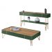 Conjunto Decorativo Aparador e Mesa de Centro Rennes MDP/MDF Pés de Aço Verde Pistache/Freijó G26 - Gran Belo