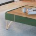 Conjunto Decorativo Aparador e Mesa de Centro Rennes MDP/MDF Pés de Aço Verde Pistache/Freijó G26 - Gran Belo