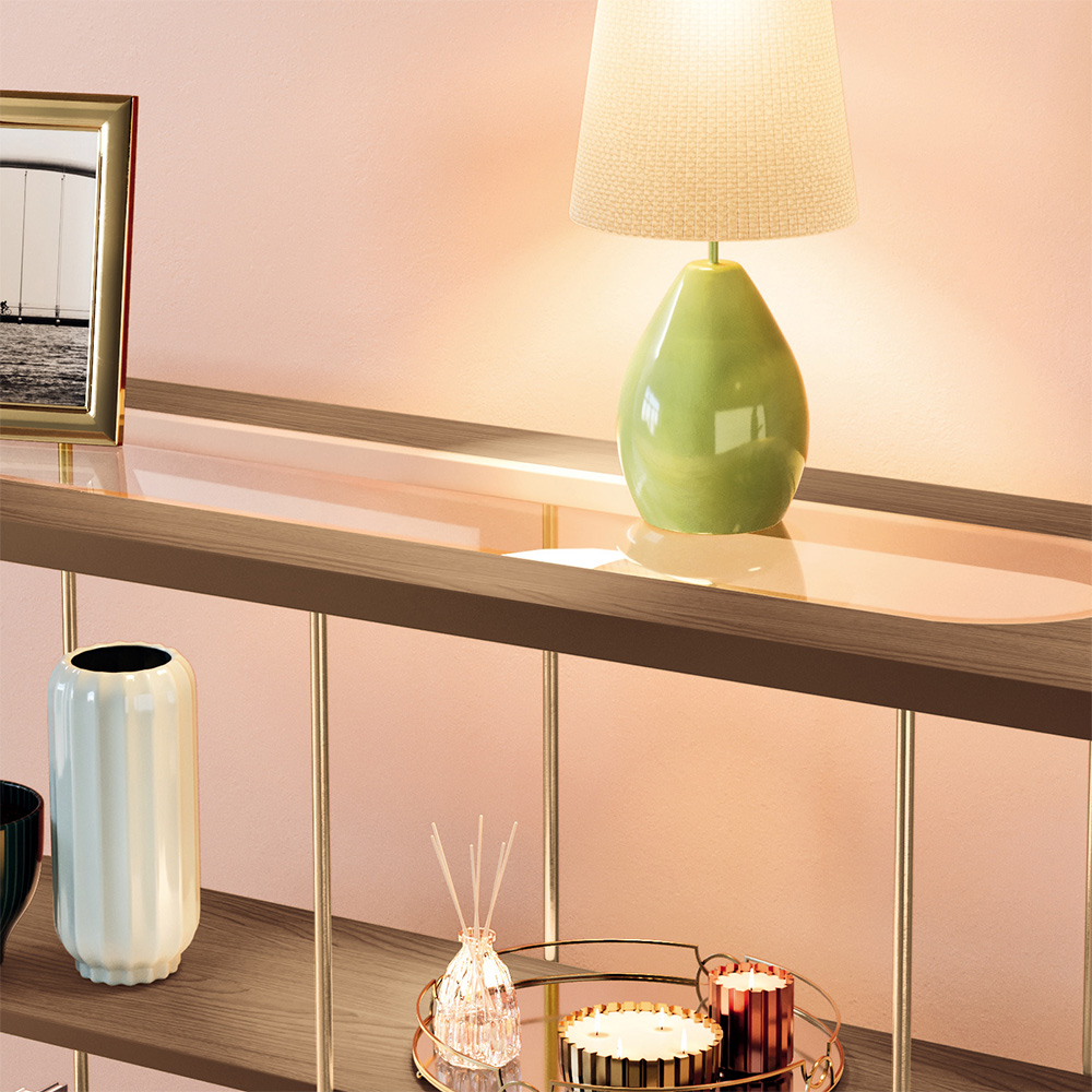 Conjunto Decorativo Aparador e Mesa de Centro Walker Pés de Aço Tampo MDF Castanho G26 - Gran Belo