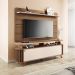 Conjunto Decorativo Bancada e Painel Kirby TV até 70 Polegadas Castanho/Off White G26 - Gran Belo