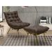 Conjunto Decorativo Poltrona e Puff Abel Base de Ferro Dourada Linho Marrom G41 - Gran Belo