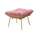 Conjunto Decorativo Poltrona e Puff Abel Base de Ferro Dourada Suede Rosa G41 - Gran Belo