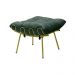 Conjunto Decorativo Poltrona e Puff Abel Base de Ferro Dourada Suede Verde G41 - Gran Belo