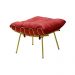 Conjunto Decorativo Poltrona e Puff Abel Base de Ferro Dourada Suede Vermelho G41 - Gran Belo