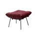 Conjunto Decorativo Poltrona e Puff Abel Base de Ferro Preto Suede Bordô G41 - Gran Belo