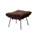 Conjunto Decorativo Poltrona e Puff Abel Base de Ferro Preto Suede Chocolate G41 - Gran Belo