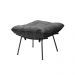 Conjunto Decorativo Poltrona e Puff Abel Base de Ferro Preto Suede Cinza G41 - Gran Belo