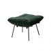 Conjunto Decorativo Poltrona e Puff Abel Base de Ferro Preto Suede Verde G41 - Gran Belo
