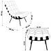 Conjunto Decorativo Poltrona e Puff Abel Base de Madeira Dourada Linho Marrom G41 - Gran Belo