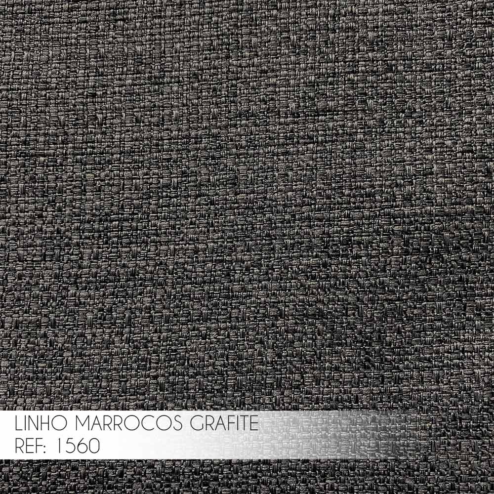 Conjunto Decorativo Poltrona e Puff Abel Base de Madeira Preto Linho Grafite G41 - Gran Belo