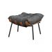 Conjunto Decorativo Poltrona e Puff Abel Base de Madeira Preto Linho Grafite G41 - Gran Belo
