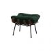 Conjunto Decorativo Poltrona e Puff Abel Base de Madeira Preto Suede Verde G41 - Gran Belo