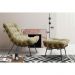 Conjunto Decorativo Poltrona e Puff Abel Base de Madeira Preto Veludo Bege G41 - Gran Belo