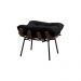 Conjunto Decorativo Poltrona e Puff Abel Base de Madeira Preto Veludo Preto G41 - Gran Belo